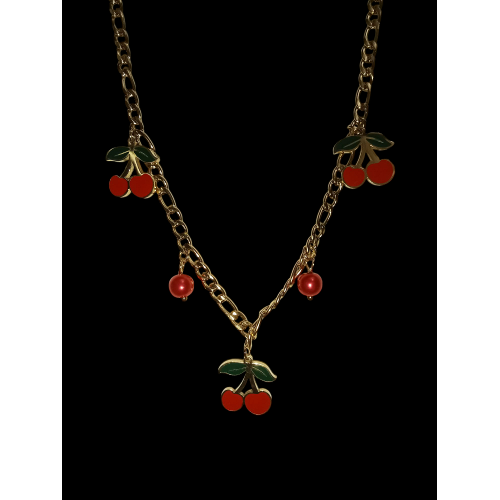 Γυναικείο Ατσάλινο Κολιέ Με Κερασάκια