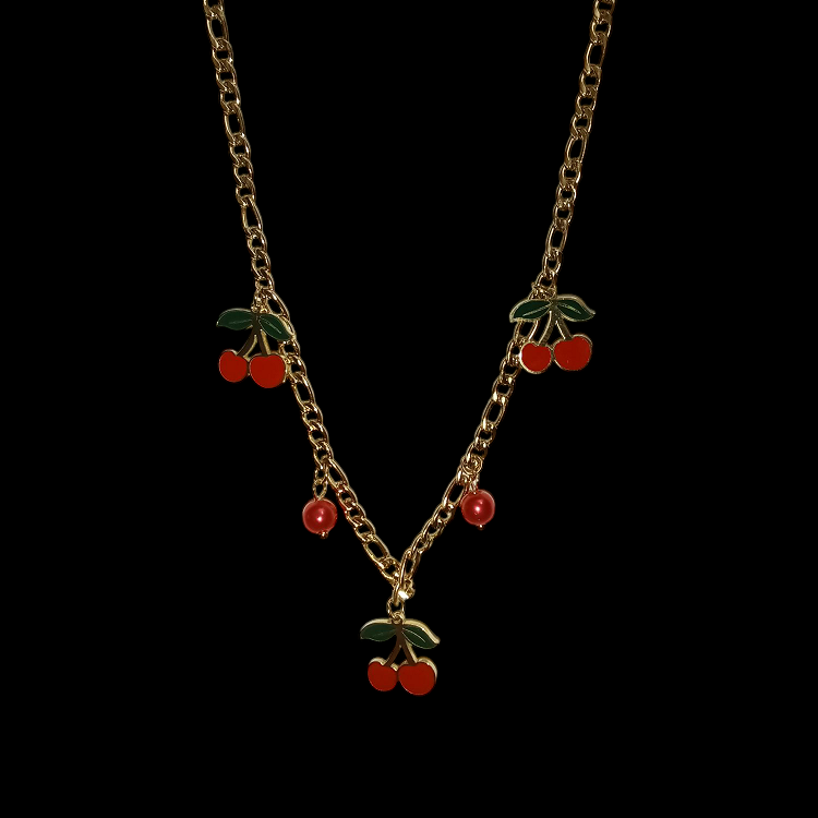 Γυναικείο Ατσάλινο Κολιέ Με Κερασάκια