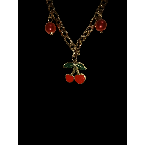 Γυναικείο Ατσάλινο Κολιέ Με Κερασάκια