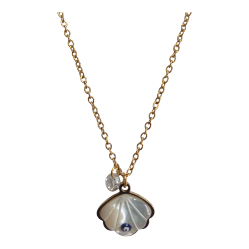 Κρεμαστό Λαιμού Κοχύλι Με Χρυσή Αλυσίδα