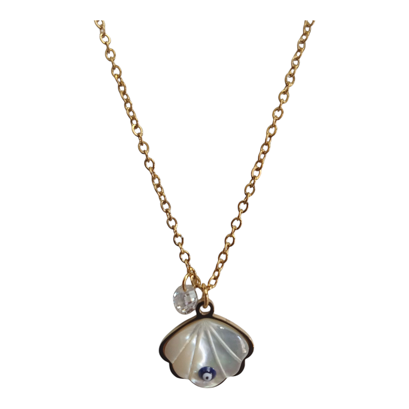 Κρεμαστό Λαιμού Κοχύλι Με Χρυσή Αλυσίδα