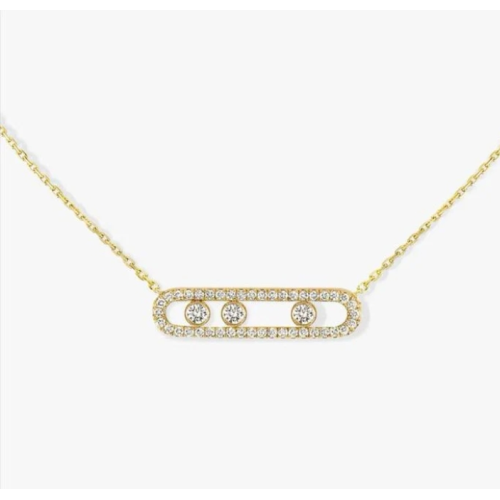 Γυναικείο Ατσάλινο Kολιέ -Οβάλ Με Χρυσή Αλυσίδα no1