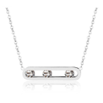 Γυναικείο Ατσάλινο Kολιέ -Οβάλ Με Ασημένια Αλυσίδα no2