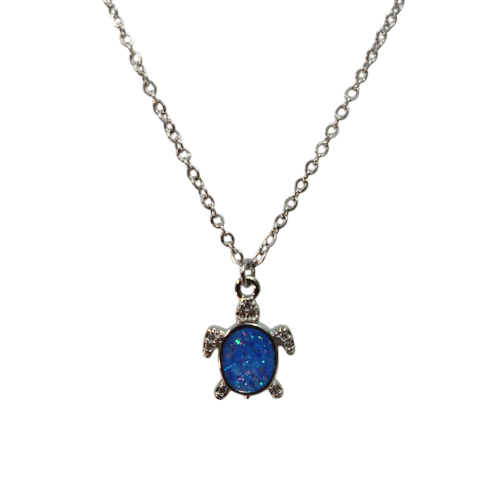 Κρεμαστό Λαιμού με Χελωνάκι Με Ασημί Αλυσίδα