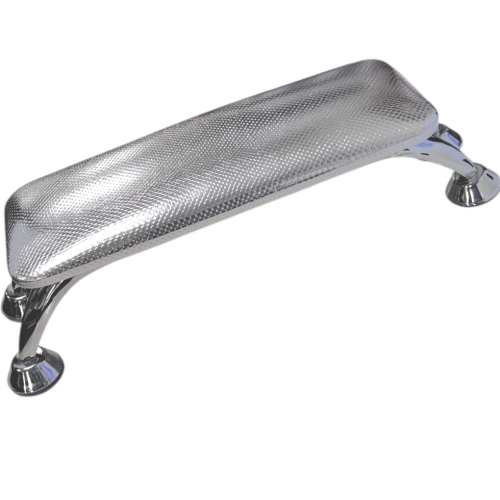 Σκαμπό Μανικιούρ Πεντικιούρ Βινύλιο Με Μεταλλικά Πόδια Ασημί