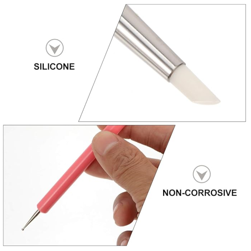 Σετ Πινέλα Σιλικόνης Με Dotting Nail Art 5 τμχ