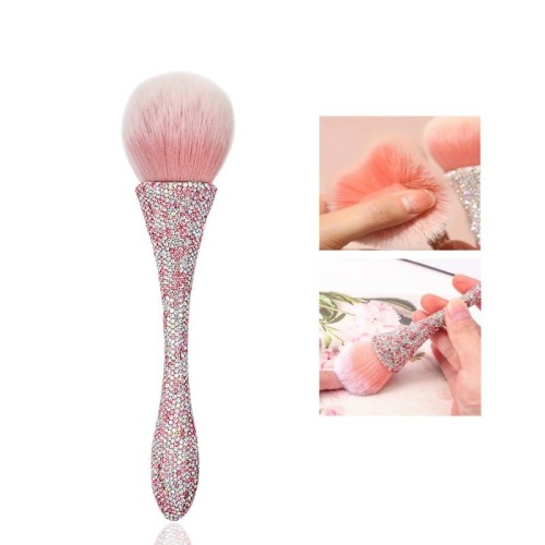 Make up Brush Strass Pink & Πινέλο Καθαρισμού Σκόνης Νυχιών