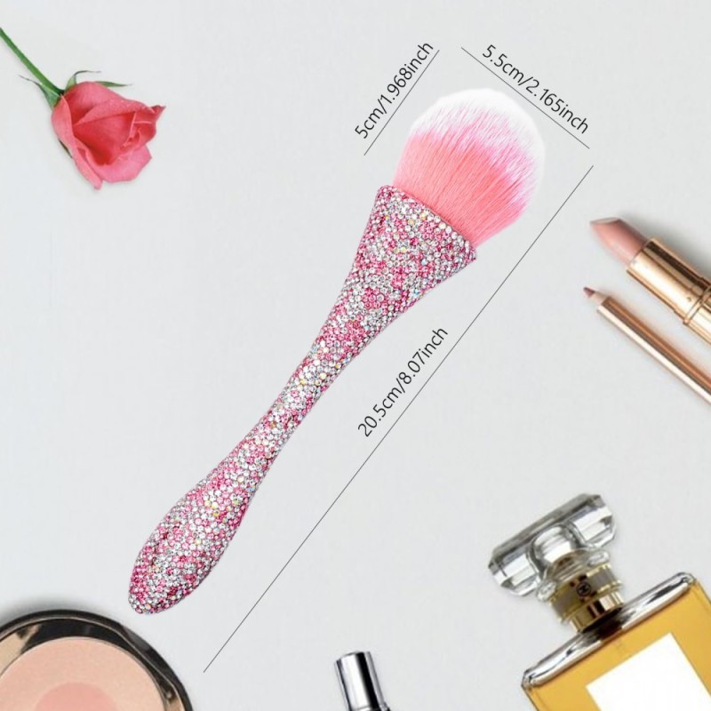 Make up Brush Strass Pink & Πινέλο Καθαρισμού Σκόνης Νυχιών