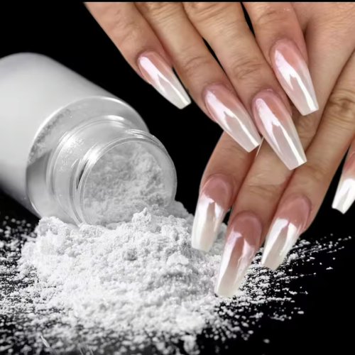 Aurora Nail Powder Pearl Glitter Pigment 15gr White