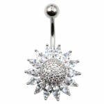 Σκουλαρίκι Αφαλού - Χειρουργικό Ατσάλι Σε Σχήμα Ηλίανθου