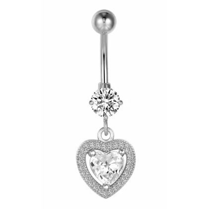 Σκουλαρίκι Αφαλού - Χειρουργικό Ατσάλι Σε Σχήμα Καρδιά