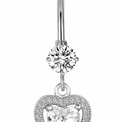 Σκουλαρίκι Αφαλού - Χειρουργικό Ατσάλι Σε Σχήμα Καρδιά