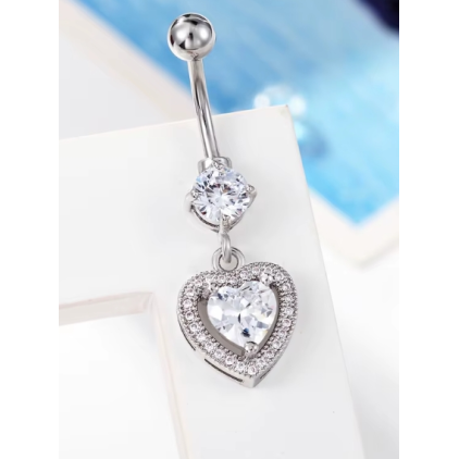 Σκουλαρίκι Αφαλού - Χειρουργικό Ατσάλι Σε Σχήμα Καρδιά