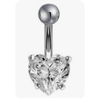 Σκουλαρίκι Αφαλού - Χειρουργικό Ατσάλι Σε Σχήμα Καρδιά No1