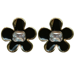 Σκουλαρίκια Γυναικεία Μαύρα Λουλούδια