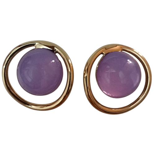 Σκουλαρίκια Γυναικεία Με Μωβ Πέτρα