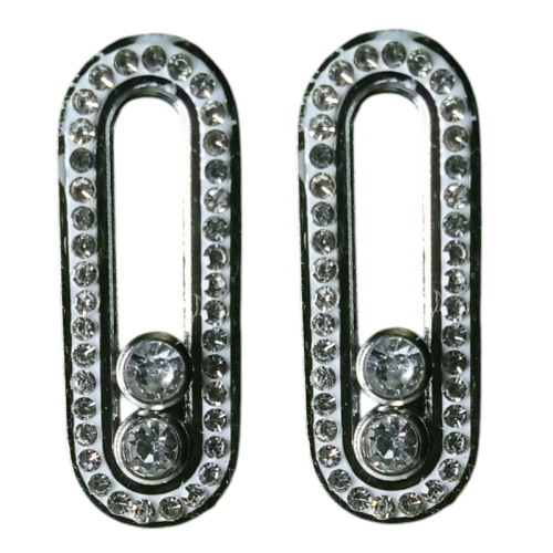 Γυναικεία Ατσάλινα Σκουλαρίκια-Οβάλ Ασημί No1