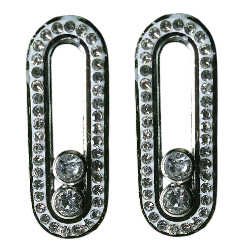 Γυναικεία Ατσάλινα Σκουλαρίκια-Οβάλ Ασημί No1