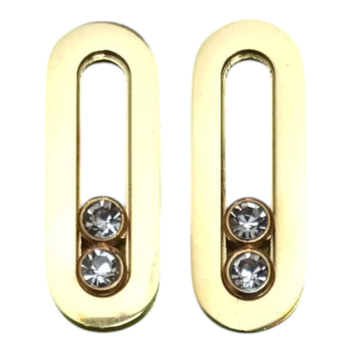 Γυναικεία Ατσάλινα Σκουλαρίκια-Οβάλ Χρυσό No2