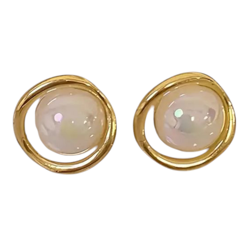 Σκουλαρίκια Γυναικεία Με Λευκή Πέτρα