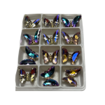 Σετ 12 Colorful 3D Heart Rhinestones Πεταλούδες