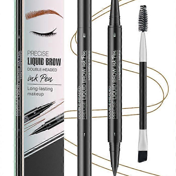 Στυλό Φρυδιών Liquid Διπλό Με Βουρτσάκι Μαύρο