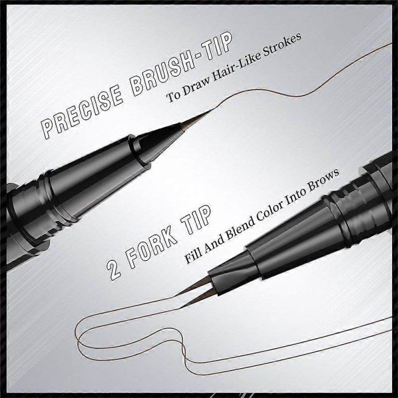 Στυλό Φρυδιών Liquid Διπλό Με Βουρτσάκι Μαύρο