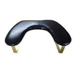 Σκαμπό Μανικιούρ Με Μεταλλικά Πόδια Δερμάτινο Μαύρο