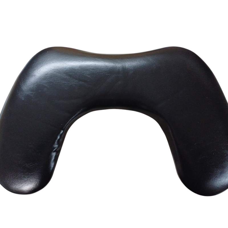 Σκαμπό Μανικιούρ Με Μεταλλικά Πόδια Δερμάτινο Μαύρο