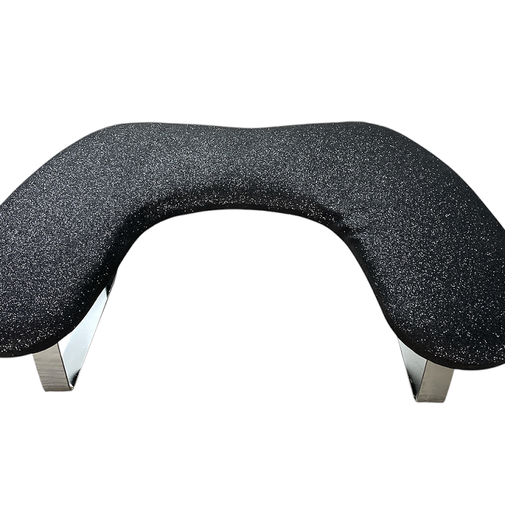 Σκαμπό Μανικιούρ Με Μεταλλικά Πόδια Μαύρο Glitter