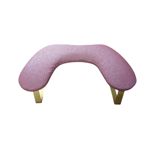 Σκαμπό Μανικιούρ Με Μεταλλικά Πόδια Ροζ Glitter