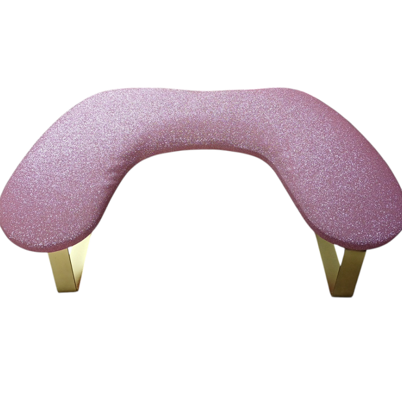 Σκαμπό Μανικιούρ Με Μεταλλικά Πόδια Ροζ Glitter