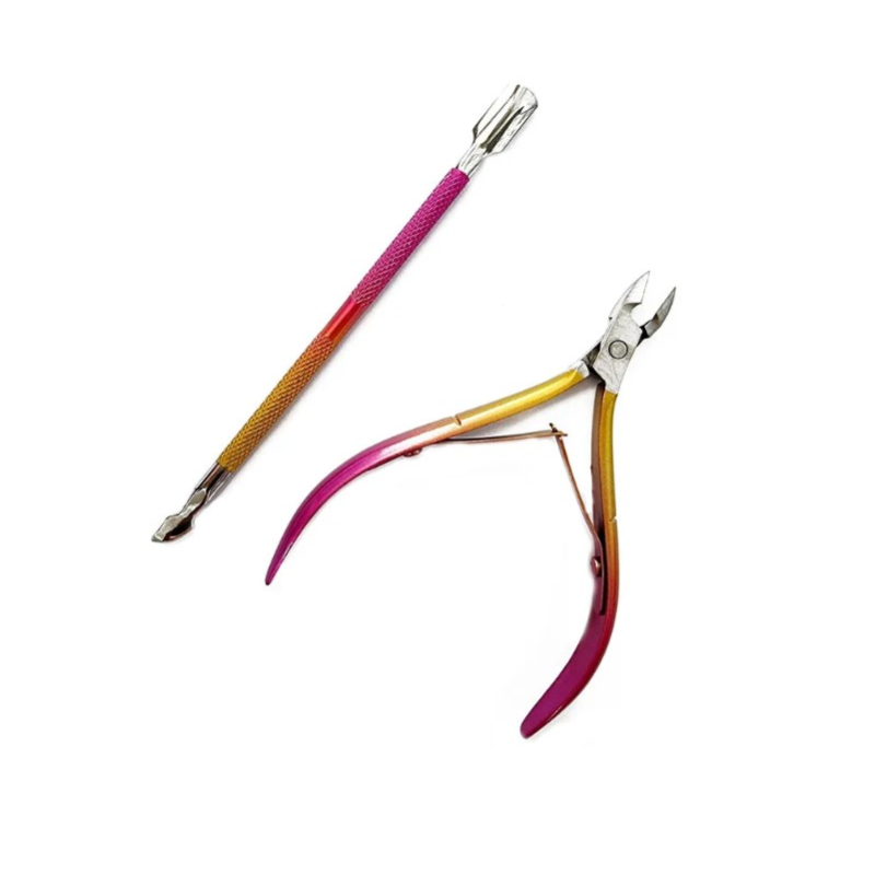 Σετ Πενσάκι Με Διπλό Pusher Ροζ - Χρυσό