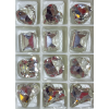 Σετ 12 Colorful 3D Heart Rhinestones Ασημί